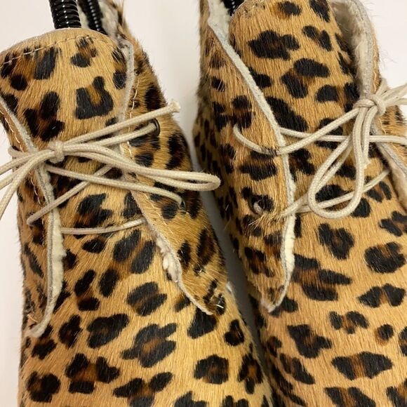 ANNIEL Calf-Hair Leopard Soft Icon moccasin Booties A16 - Picture 5 of 11